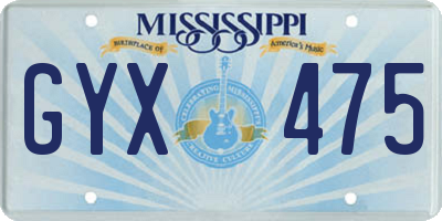 MS license plate GYX475