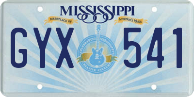 MS license plate GYX541