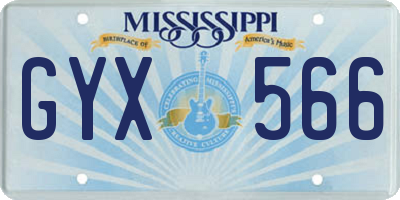MS license plate GYX566
