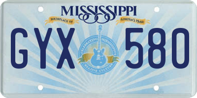 MS license plate GYX580