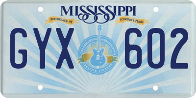 MS license plate GYX602