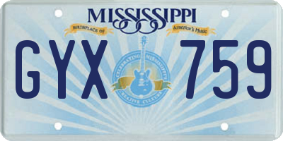 MS license plate GYX759