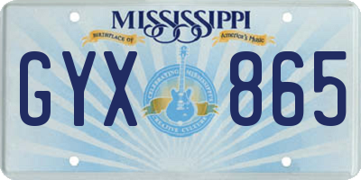 MS license plate GYX865