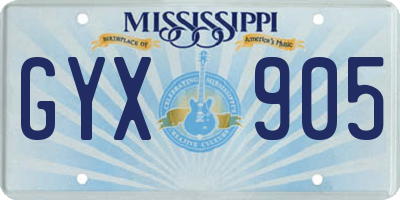 MS license plate GYX905