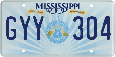MS license plate GYY304