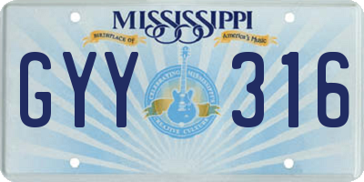 MS license plate GYY316