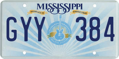 MS license plate GYY384