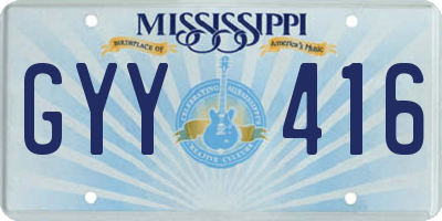 MS license plate GYY416