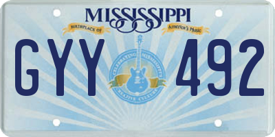MS license plate GYY492