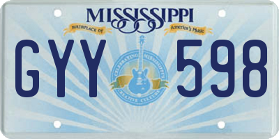 MS license plate GYY598