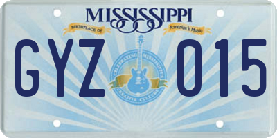 MS license plate GYZ015