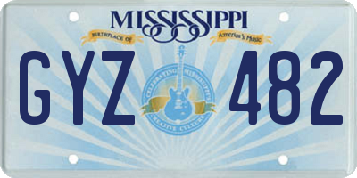 MS license plate GYZ482