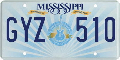 MS license plate GYZ510