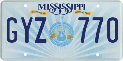 MS license plate GYZ770