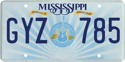 MS license plate GYZ785