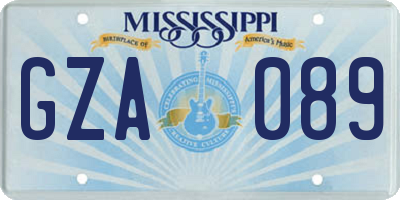 MS license plate GZA089
