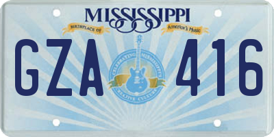 MS license plate GZA416