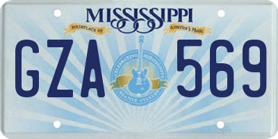 MS license plate GZA569