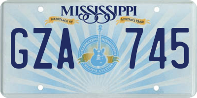 MS license plate GZA745