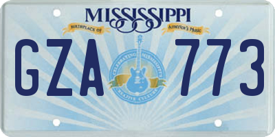 MS license plate GZA773