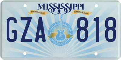 MS license plate GZA818