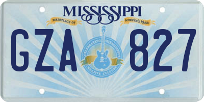 MS license plate GZA827