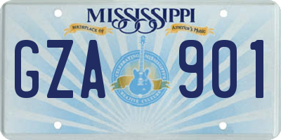 MS license plate GZA901