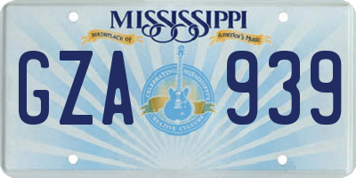 MS license plate GZA939