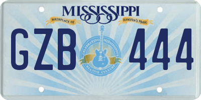 MS license plate GZB444