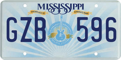 MS license plate GZB596