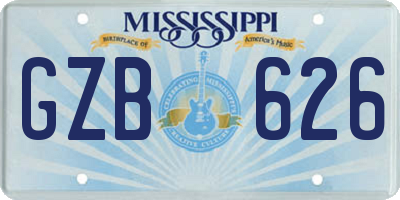 MS license plate GZB626