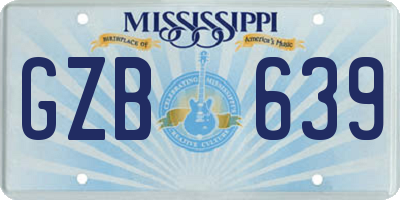 MS license plate GZB639