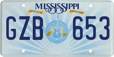 MS license plate GZB653