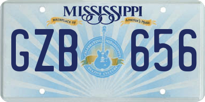 MS license plate GZB656