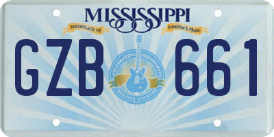 MS license plate GZB661