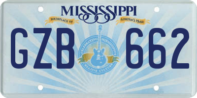 MS license plate GZB662