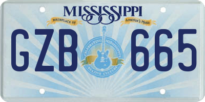 MS license plate GZB665