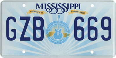MS license plate GZB669