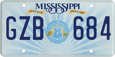 MS license plate GZB684