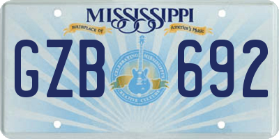 MS license plate GZB692