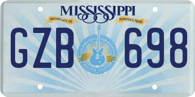 MS license plate GZB698