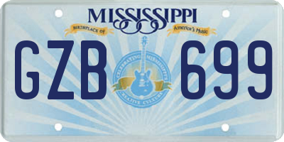 MS license plate GZB699