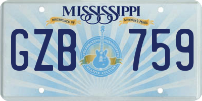 MS license plate GZB759