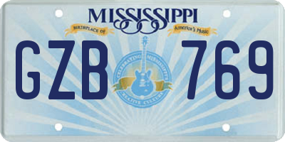 MS license plate GZB769