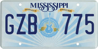 MS license plate GZB775