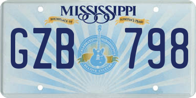 MS license plate GZB798