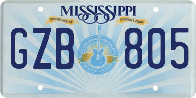 MS license plate GZB805
