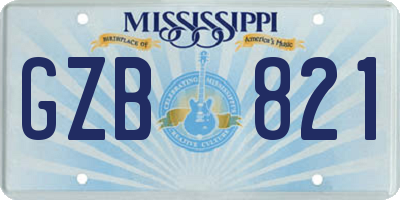 MS license plate GZB821