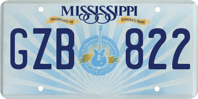 MS license plate GZB822