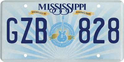 MS license plate GZB828
